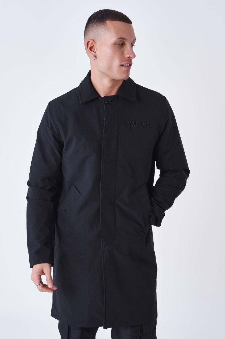 CORDUROY TRENCH COAT | BLACK