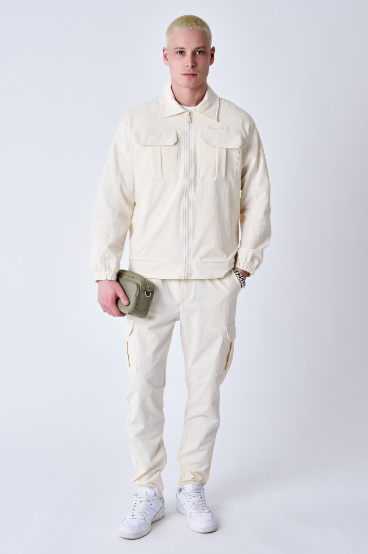 WORKWEAR FUNNEL-NECK JACKET | BEIGE