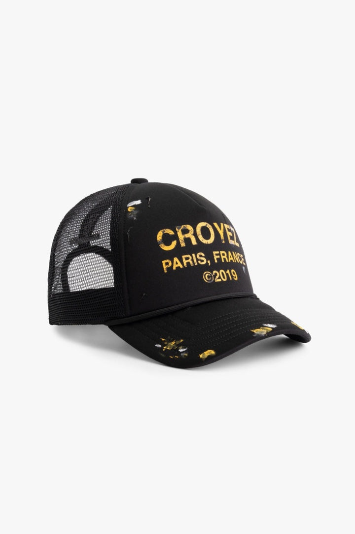 DAMAGED GALLERY TRUCKER CAP - BLACK/YELLOW