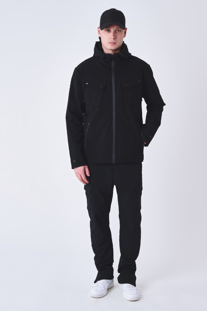 CONTRAST TECHWEAR JACKET | BLACK