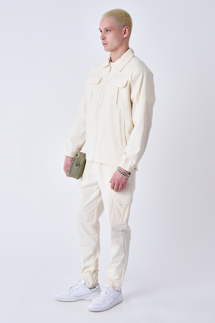 WORKWEAR FUNNEL-NECK JACKET | BEIGE