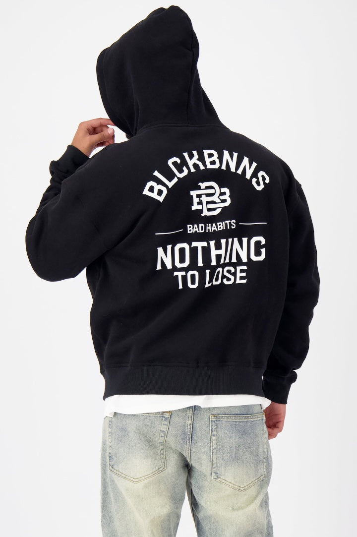 BAD HABITS ZIPPED HOODIE | BLACK