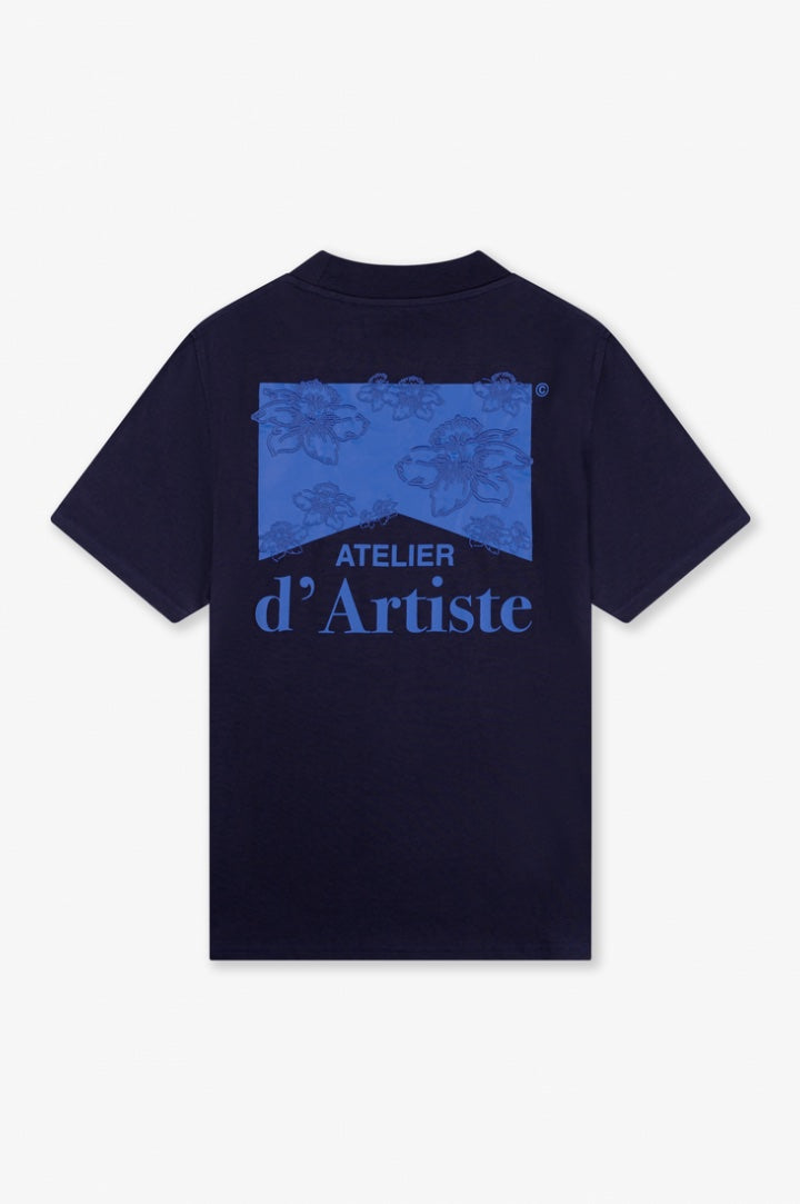 ATELIER FLOWER T-SHIRT - NAVY