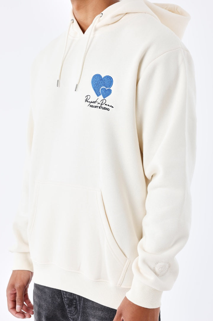 EMBROIDERED COLD HEARTS HOODIE | CHALK