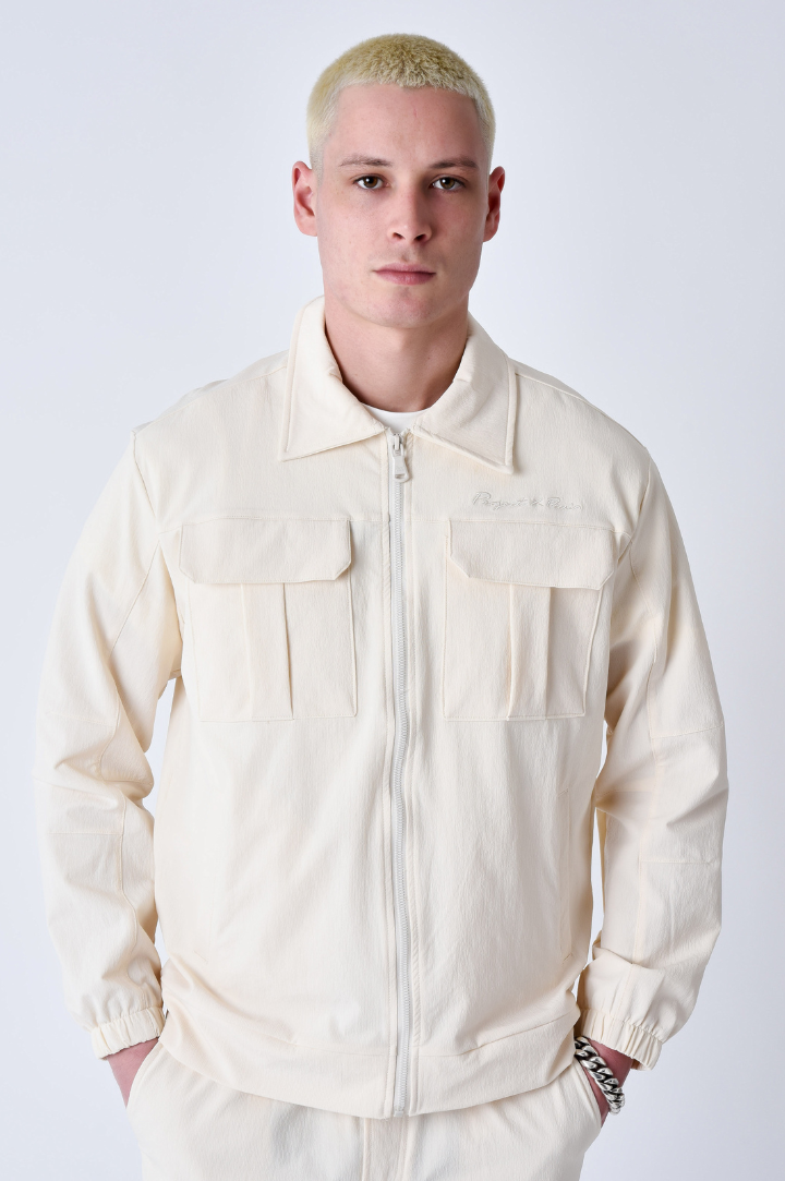 WORKWEAR FUNNEL-NECK JACKET | BEIGE