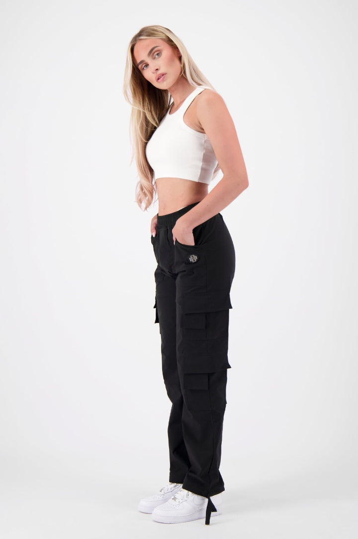 MONOGRAM TECH CARGO PANTS | BLACK